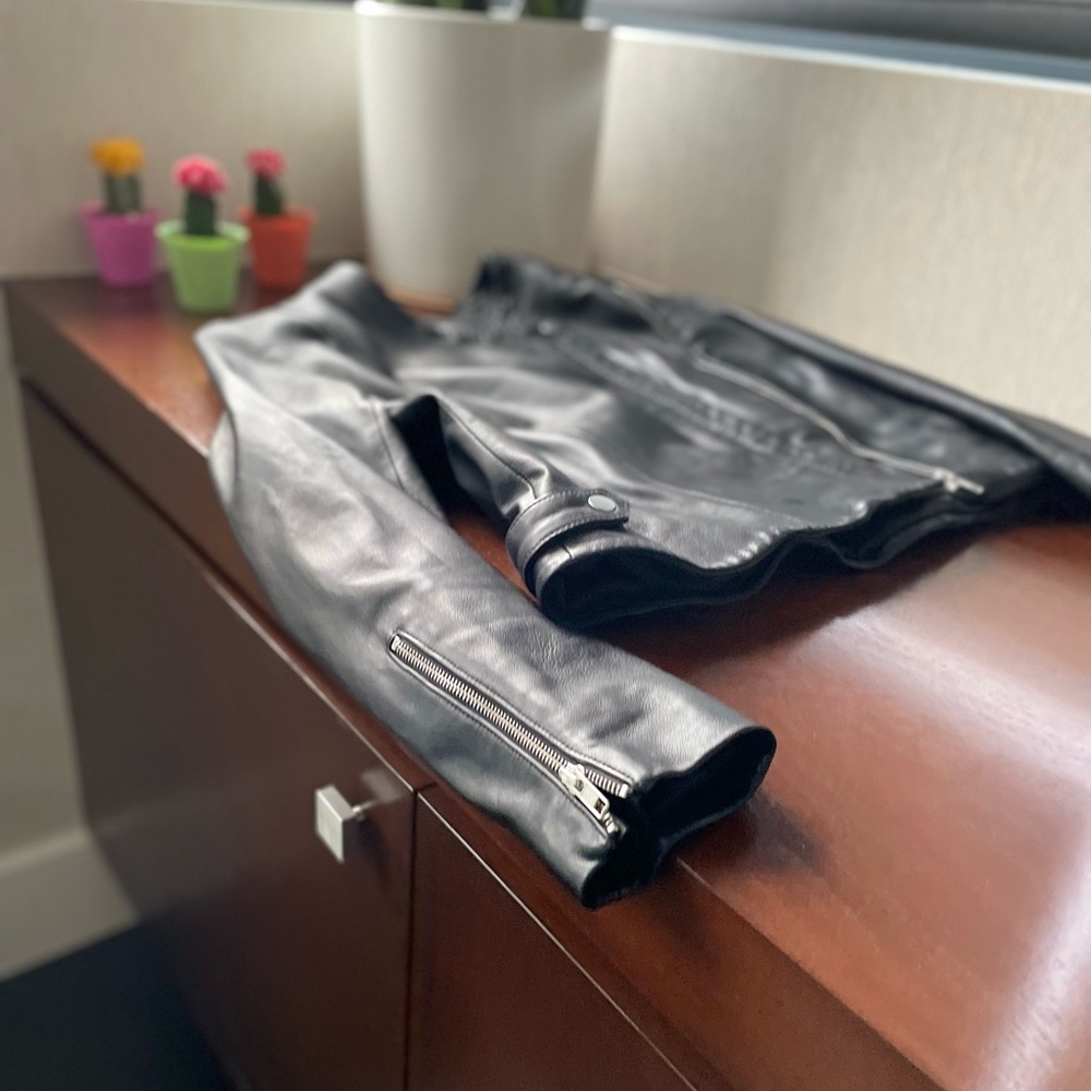 theory leather moto jacket - Picture 14 of 16